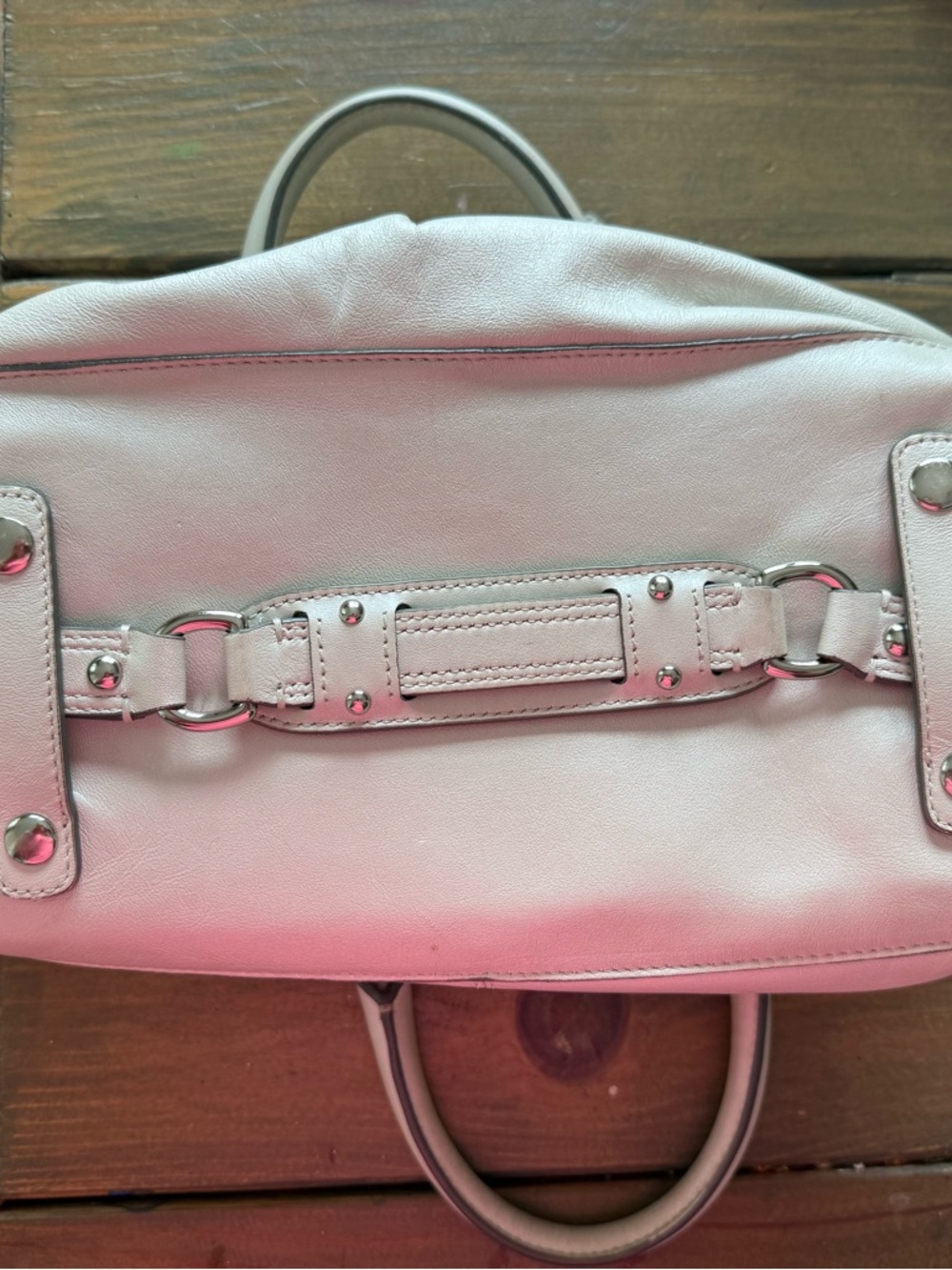 Coach Soft Pebbled Leather Satchel in Cream - Picture 3 of 5